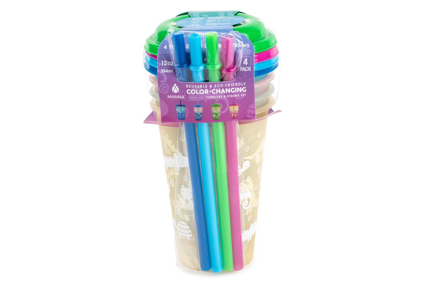 4-Piece Kid's Animals Color-Changing Cup Set S4
