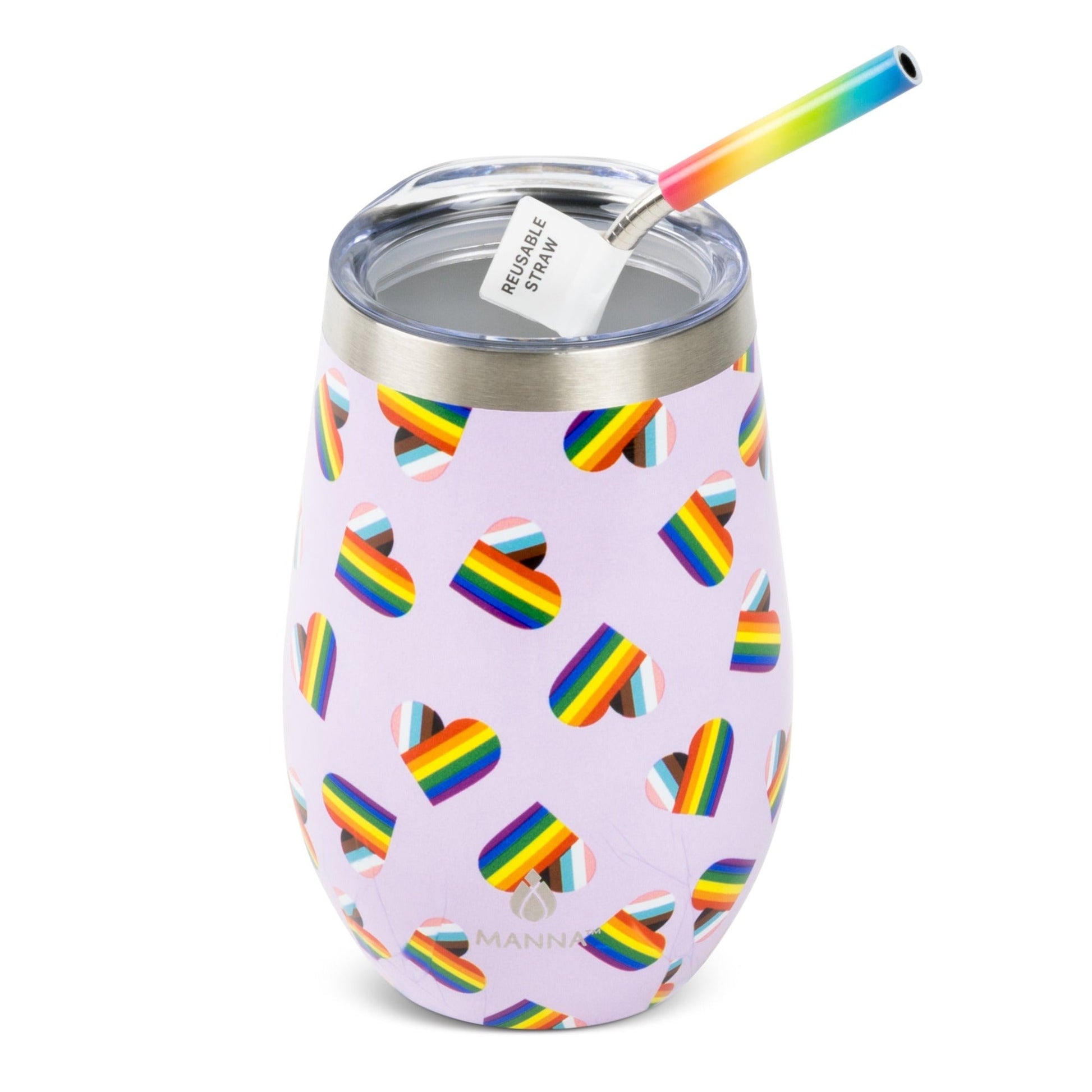 17 oz Straw Wine Tumbler, Pride Collection N4