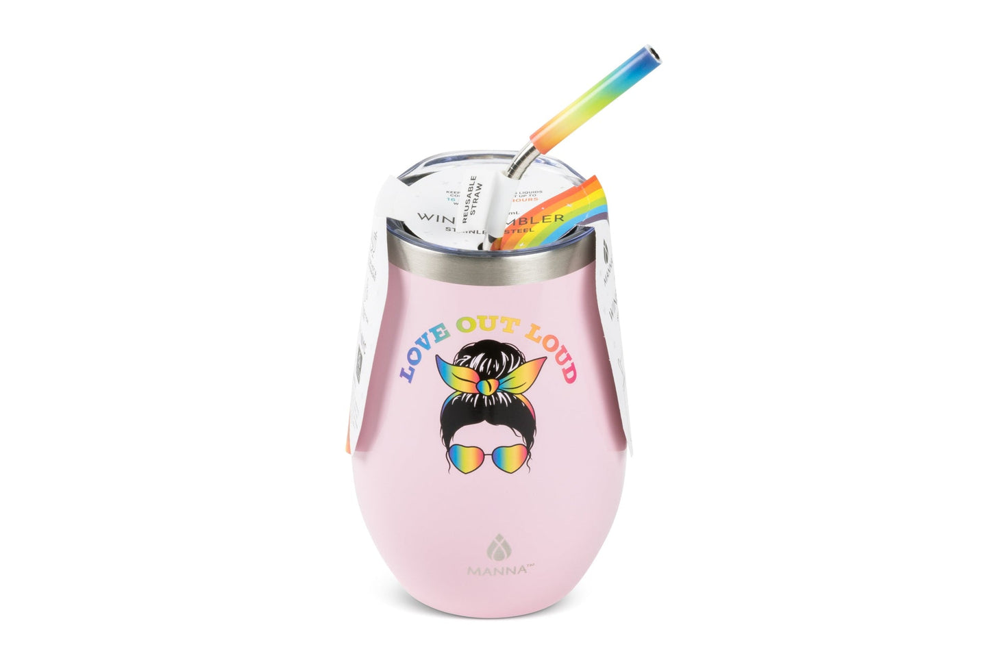 17 oz Straw Wine Tumbler, Pride Collection N4