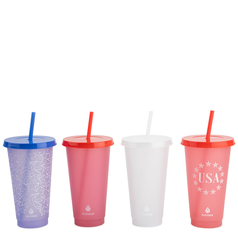 4PK 24 oz Patriotic Color Changing Cups Z3