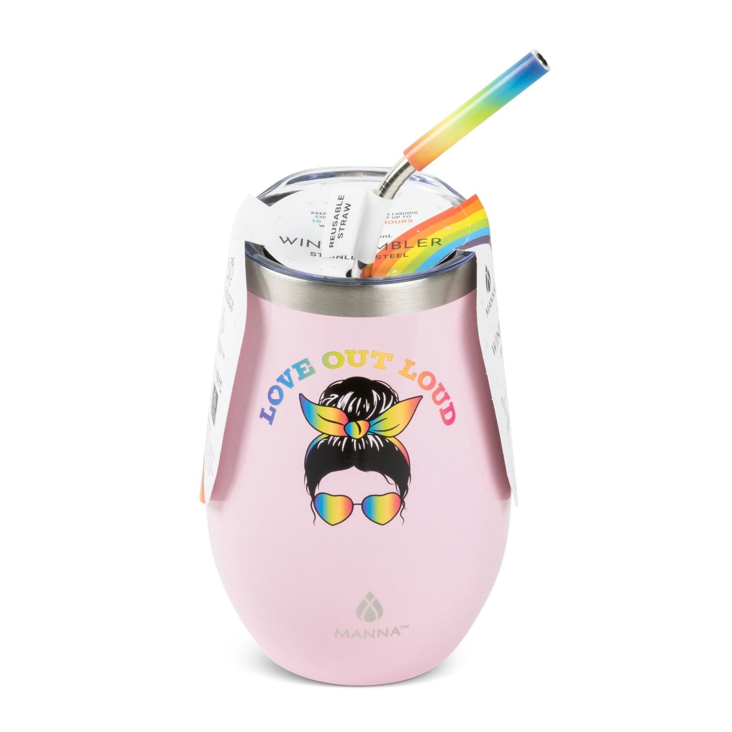 17 oz Straw Wine Tumbler, Pride Collection N4