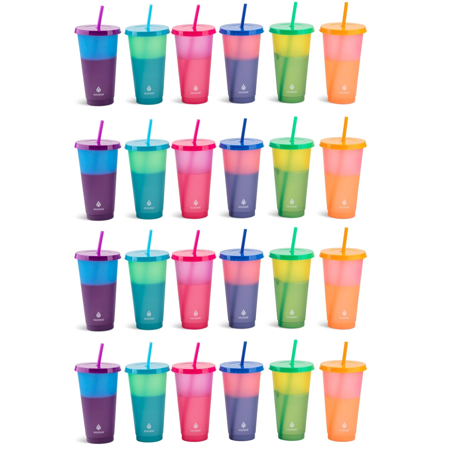 24-Piece Rainbow Color-Changing Cups C6